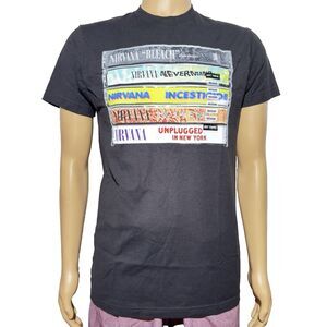 NEW Nirvana Cassette Tape Albums T-Shirt Bleach Nevermind In Utero Unplugged M